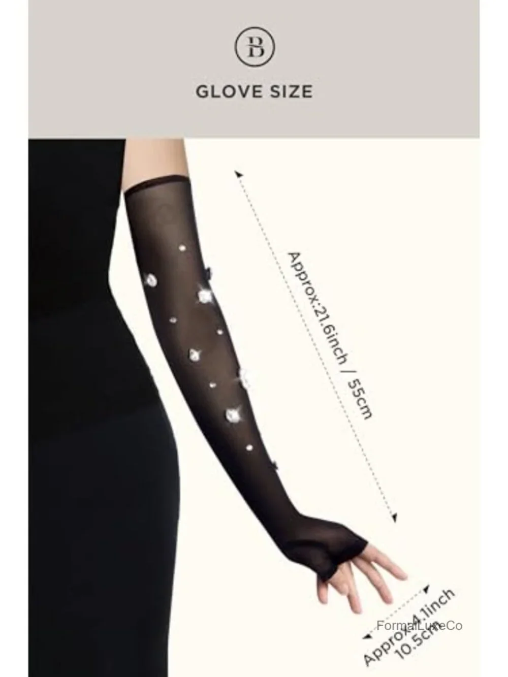 Long Mesh Fingerless Gloves with Sparkling Rhinestones for Wedding Opera Party